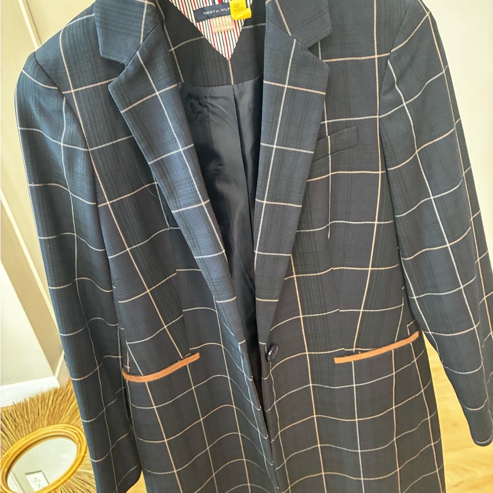 Tommy Hilfiger Dark Blue Plaid Blazer